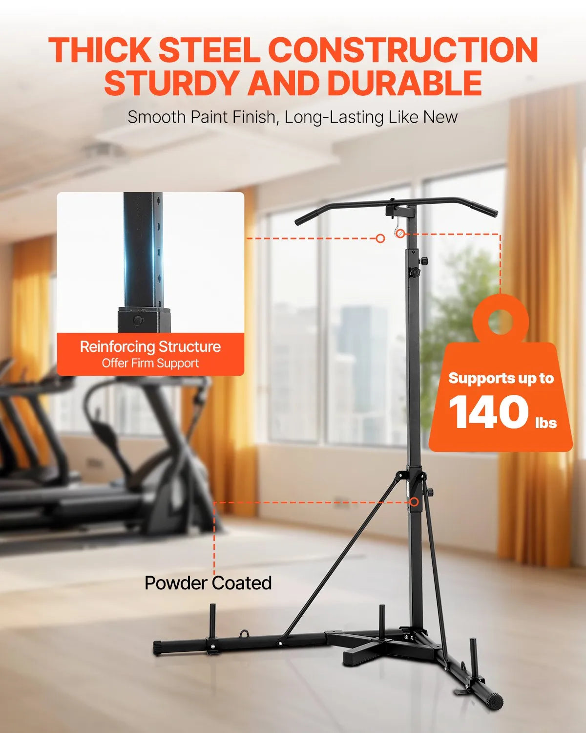 VEVOR 2 in 1 Heavy Duty Punching Bag Frame Boxing Punching Fitness Stand Steel