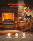 VEVOR 25 Inch Electric Fireplace Log Heater with Crackling Sound Timer Remote