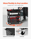 VEVOR 4-Tier Tool Cart on Wheels 350 lb Rolling Work Cart with Drawer & Pegboard
