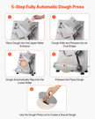VEVOR 14 Inch Pizza Dough Roller Sheeter Automatic Commercial Dough Press 370W