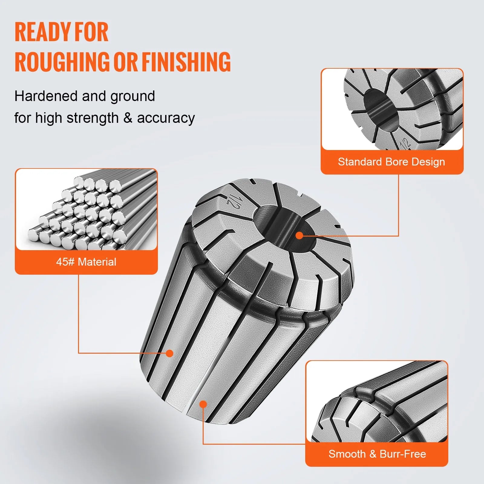 VEVOR 25 pcs ER32 Collet Set, 1/16''-13/16'', ER32 Spring Collet Chuck Set, 0.0006