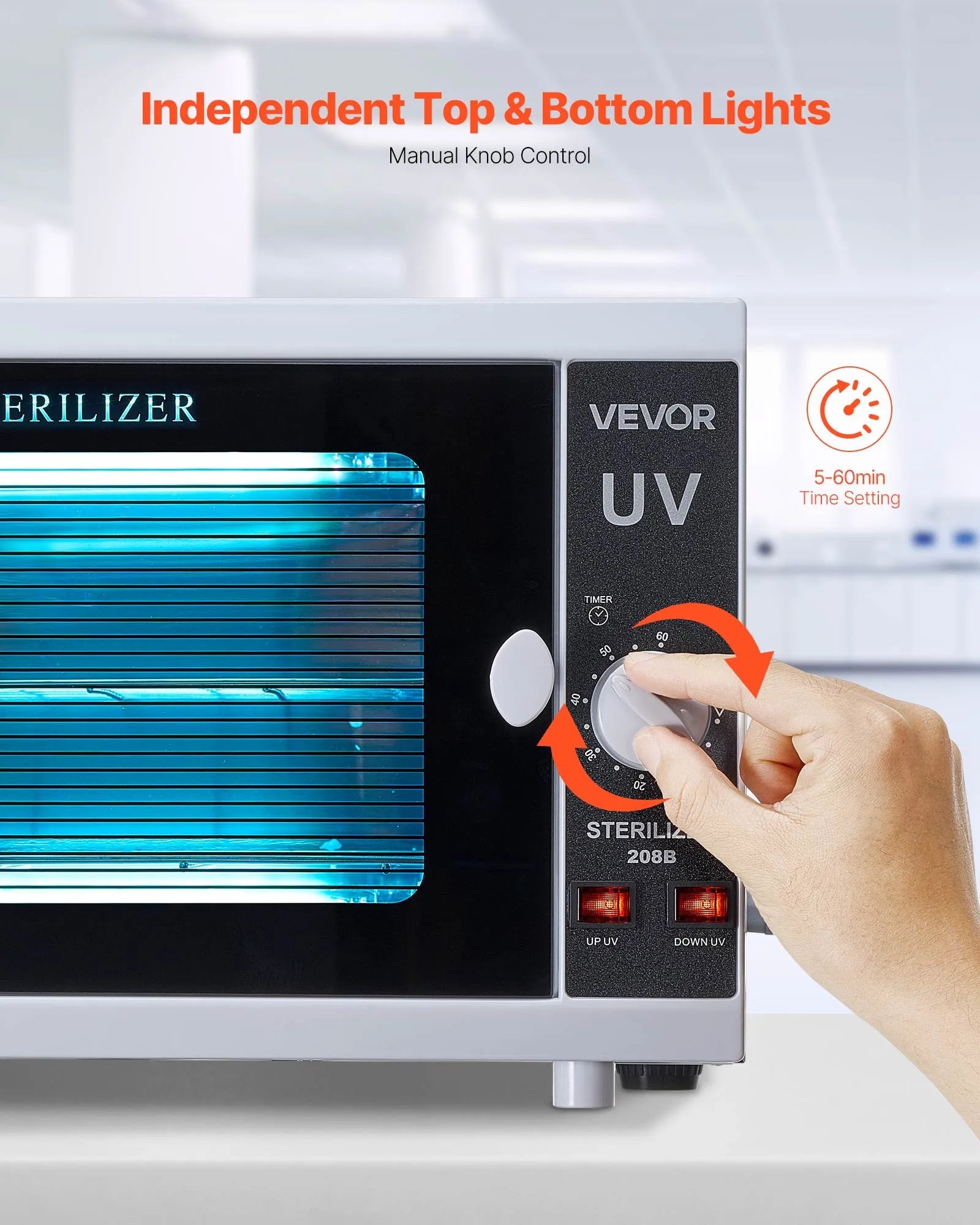 VEVOR Nail Tool Cleaning Machine 12L Large Capacity Knob Control Tool Cleaner