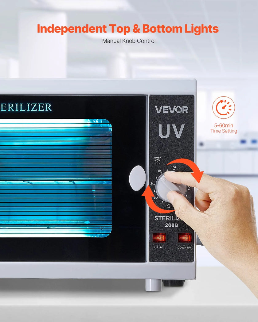 VEVOR Nail Tool Cleaning Machine 12L Large Capacity Knob Control Tool Cleaner