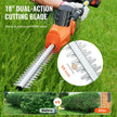 VEVOR 20V Cordless Hedge Trimmer, 18 inch Double-edged Steel Blade, Pole Hedge Trimmer Kit 20V Battery, Fast Charger Included, 74