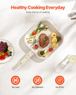 VEVOR 17 Piece Pots and Pans Set Granite Nonstick Kitchen Cookware White