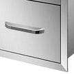 VEVOR Outdoor Kitchen Drawers 18W x 20.6H x 12.7D Inch, Flush Mount Double BBQ Drawers Stainless Steel with Handle, BBQ Island Drawers for Outdoor Kitchens or Patio Grill Station