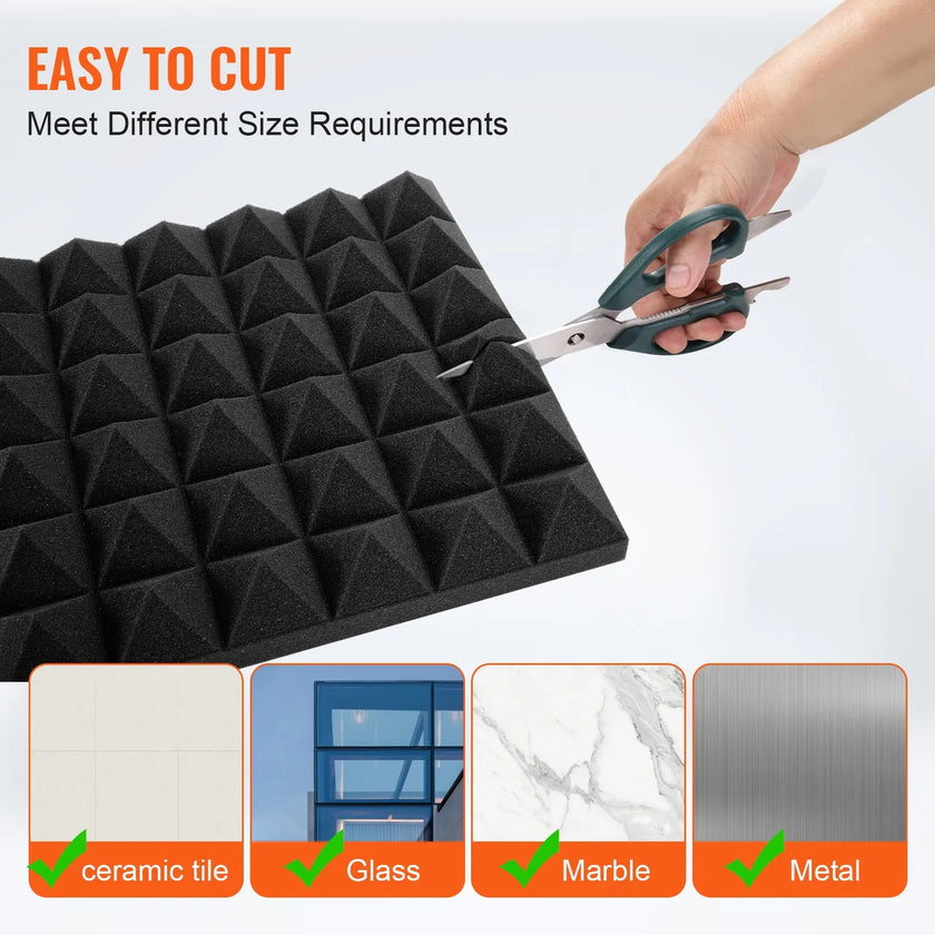 VEVOR Acoustic Foam Panels 36 Pack 12 x 12 x 2 in for Studio Wall and Ceiling