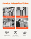 VEVOR 50 Inch Dog Grooming Bath Tub Stainless Steel w Stairs Water Filter Left