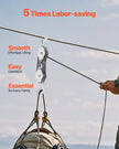VEVOR 100 ft Rope Hoist Pulley Wheel Block and Tackle Puller 5:1 Ratio 4400 lbs