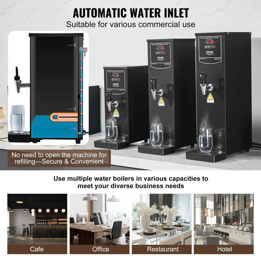 VEVOR 10L Commercial Water Boiler Electric Hot Water Dispenser Stainless Steel