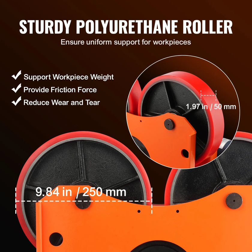 VEVOR 110V Turning Rolls Linkage Roller, 1000KG/2205LBS Loading Welding Turning Roll, 25-1400mm Diameter, 80-1600 mm/min Rotary Welding Positioner & Welding Torch Stand for Welding Equipment Support