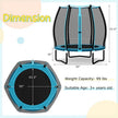 55 Inch Trampoline for Kids Toddler Mini Trampoline with Safety Enclosure Net - Blue