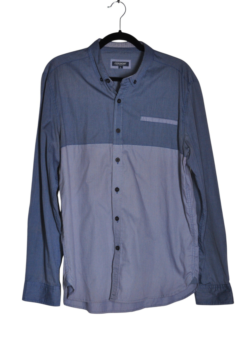 ASTRONOMY Men Button Down Tops Regular fit in Blue - L