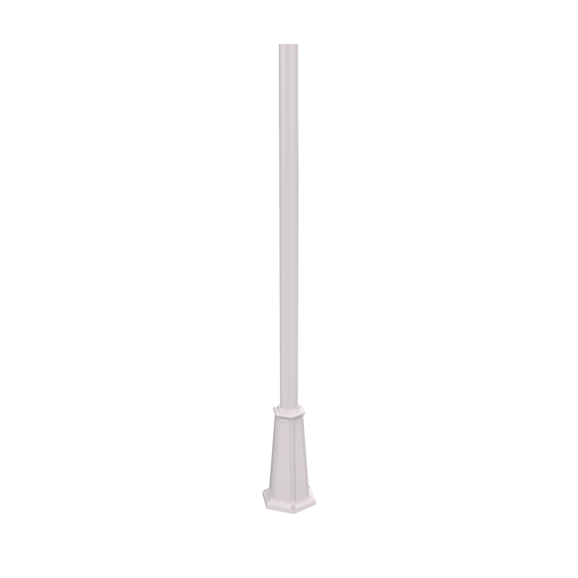 Poteau d'aluminium rond de 3'' base évasée avec boulons d'ancrage