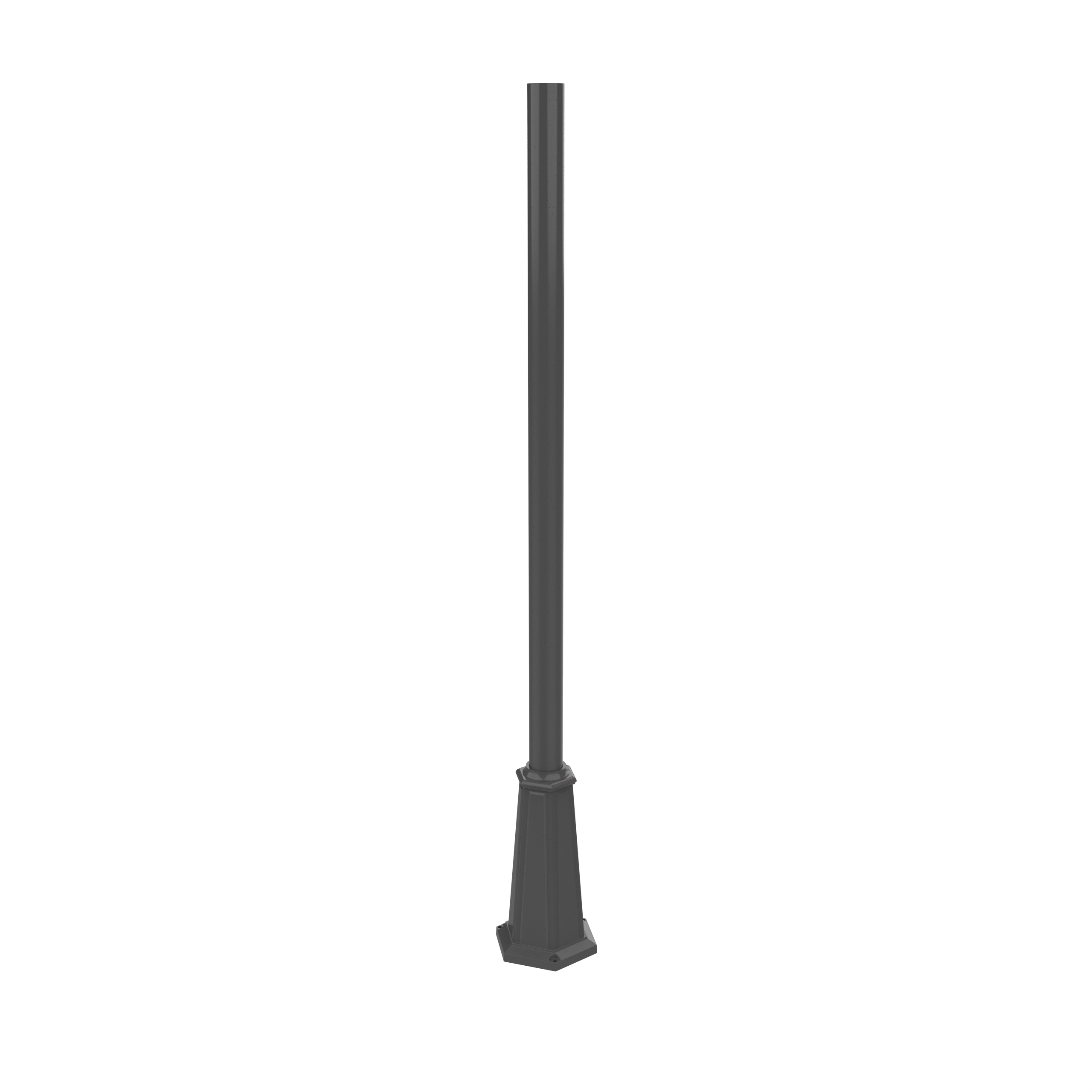 Poteau d'aluminium rond de 3'' base évasée avec boulons d'ancrage