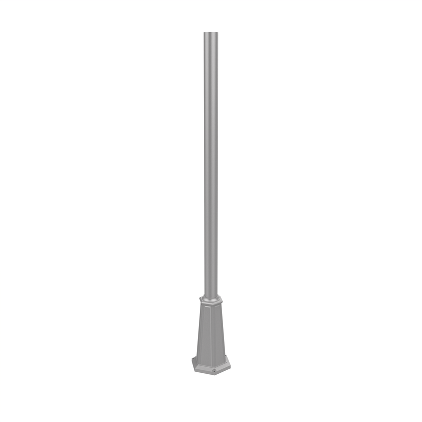 Poteau d'aluminium rond de 3'' base évasée avec boulons d'ancrage