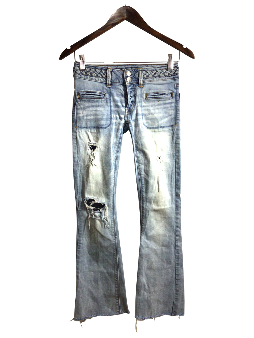 AMERICAN EAGLE Women Straight-Legged Jeans Regular fit in Blue - 0