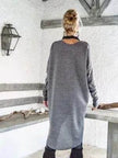 New Fashion Autumn Winter Front Split Sweater Tunic Top Women