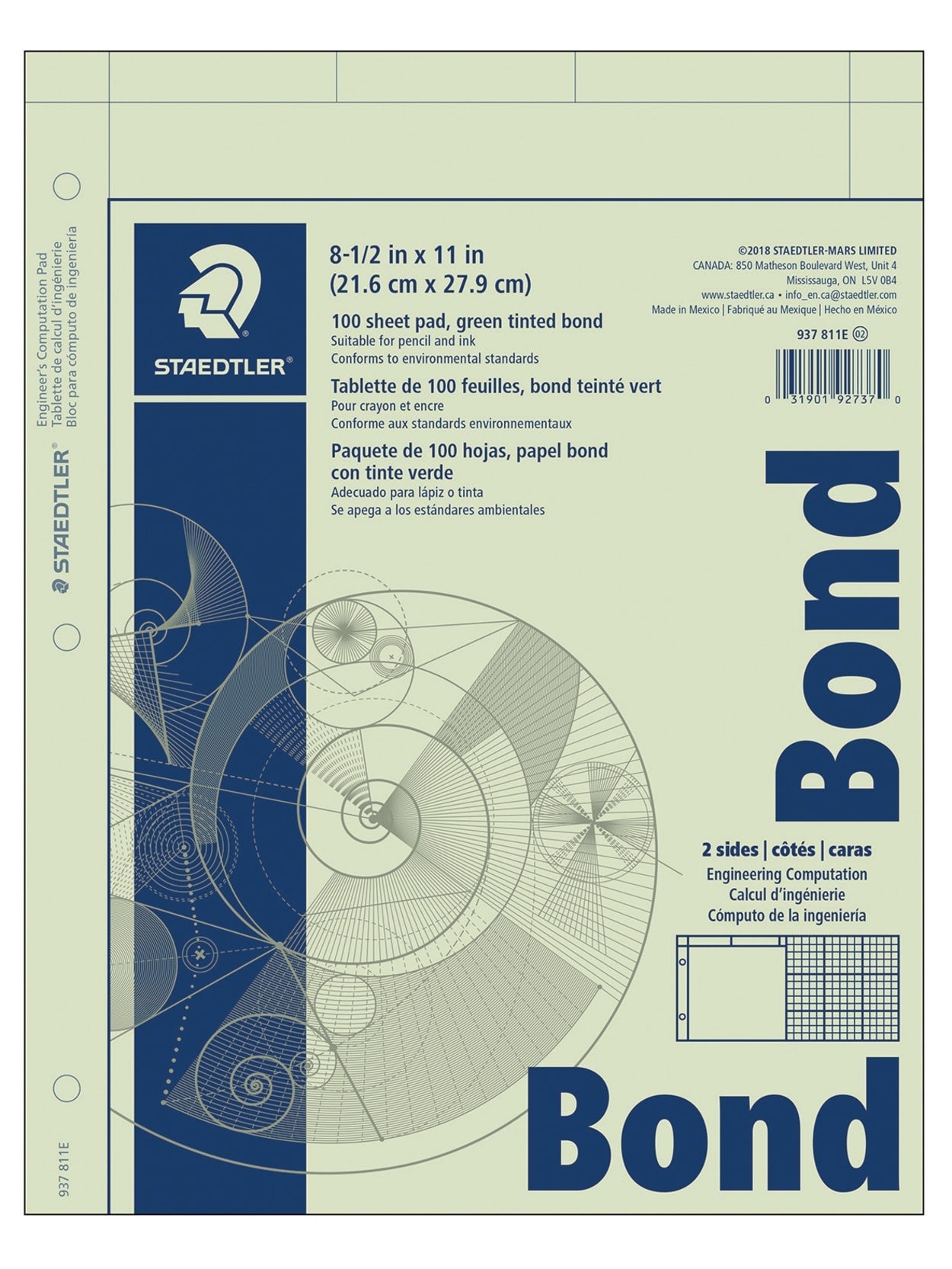 Staedtler-Mars - Bond Paper - Engineer Computation 5x5 Grid - 8.5x11