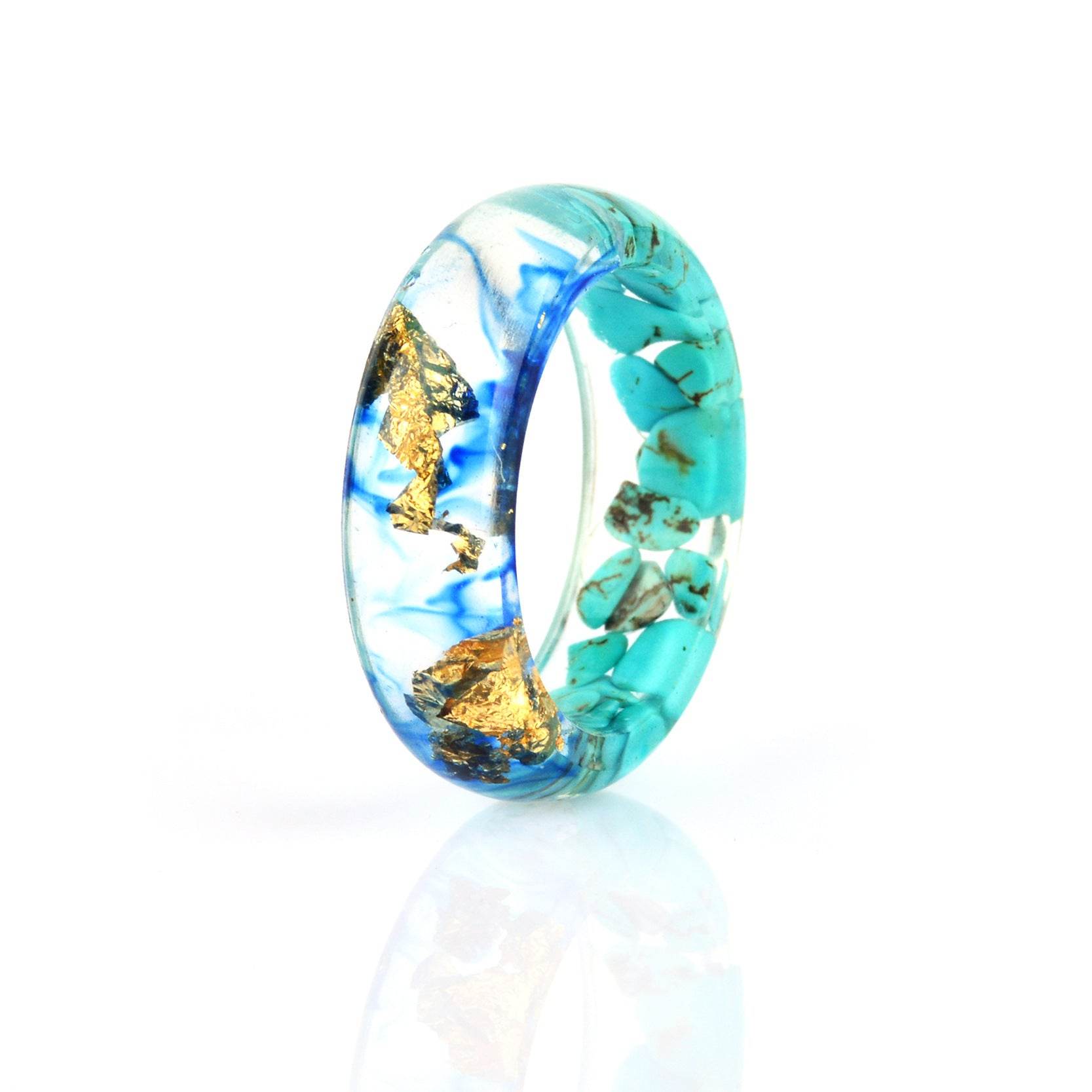 Dried flower resin ring