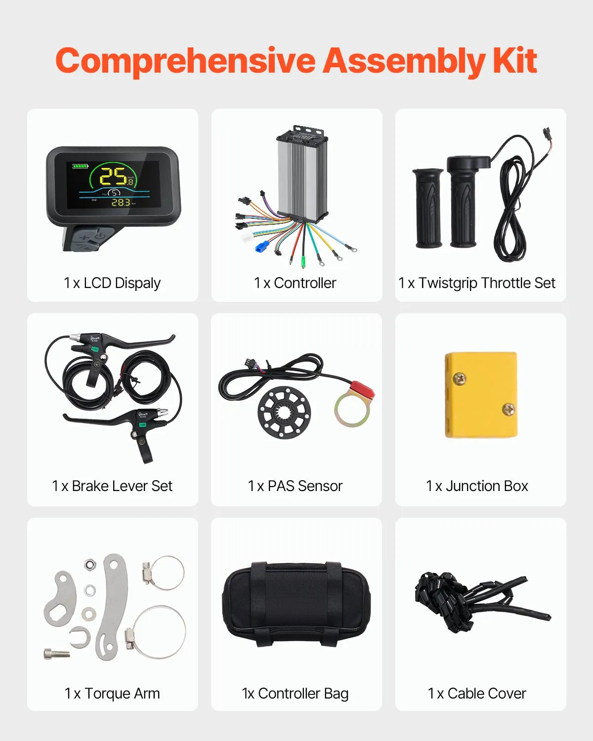 VEVOR 1000W Electric Bike Conversion Kit 48V 26