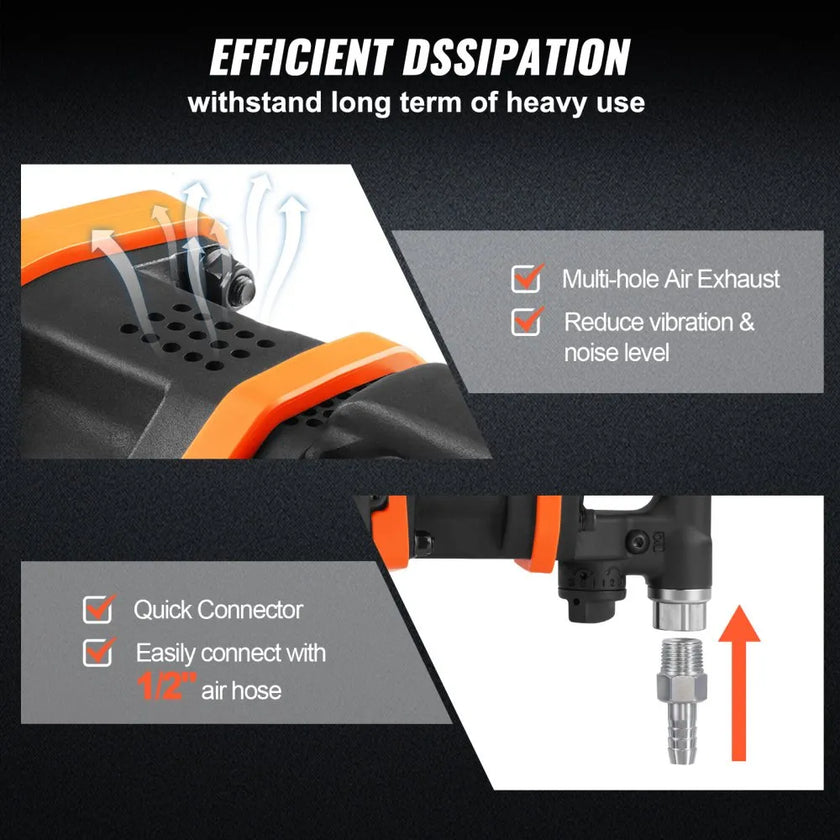 VEVOR 1 Inch Air Impact Wrench, Up to 3160 ft-lbs High Reverse Torque Output 1