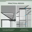 20' x 8' x 6.9' Walk-in Greenhouse with Adjustable Roof Vent, Rain Gutter and Sliding Door for Winter, Large Aluminum Greenhouse, Clear