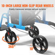 VEVOR 2 in 1 Rollator Walker & Transport Chair for Seniors, Folding Rolling Walker Wheelchair Combo & Footrests, Lightweight Aluminum Mobility Walker with Adjustable Handle, All Terrain Wheels, 300LBS