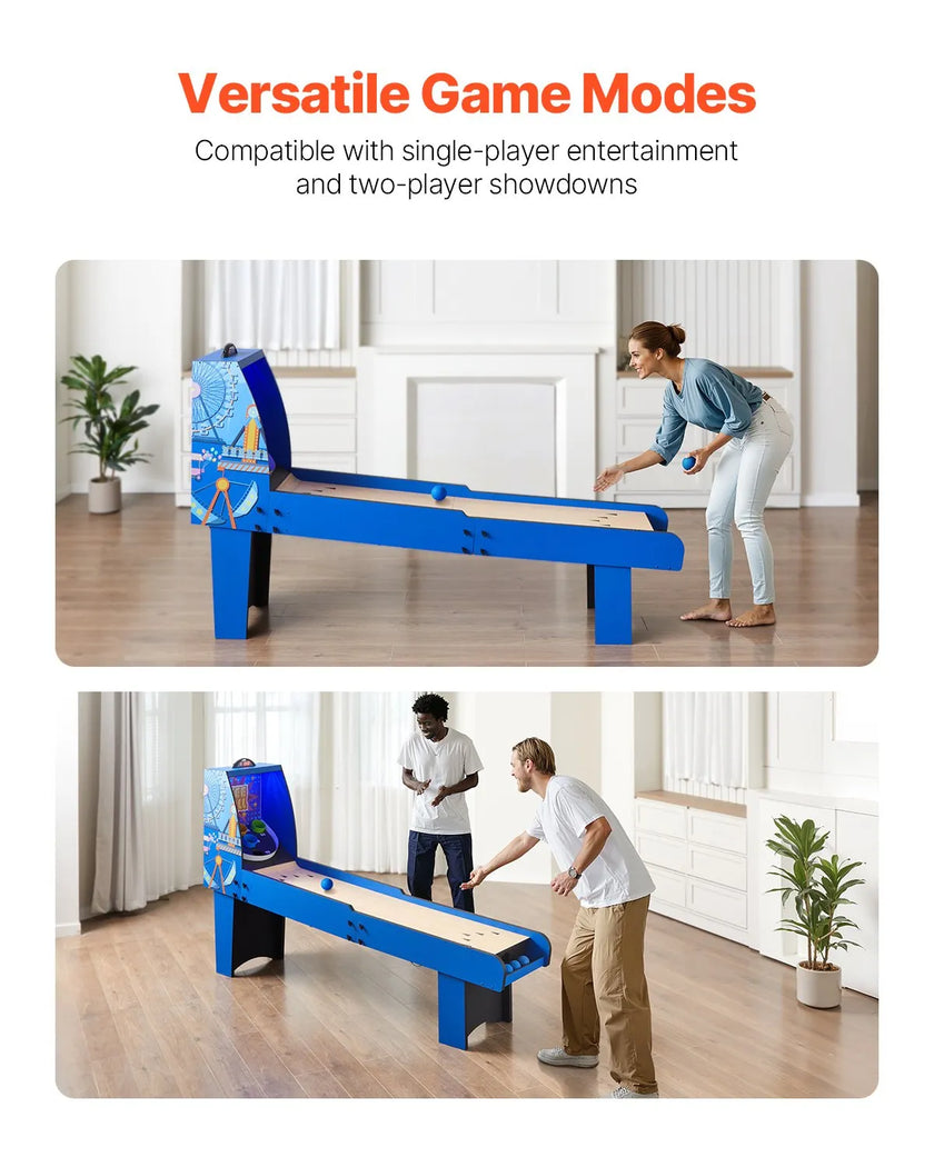 VEVOR 8 ft Roll & Score Arcade Game Table Electronic Scorer Game Room 4 Balls