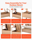 VEVOR Outdoor Storage Bench PE Rattan 70 Gal Deck Box Waterproof Outdoor Seat
