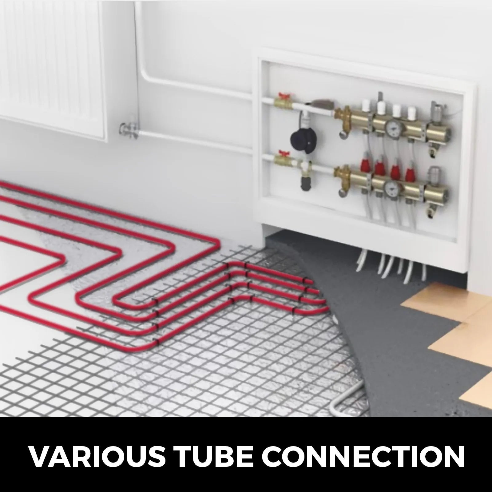 VEVOR 1/2 Inch X 500Ft PEX Tubing Pipe O2 EVOH PexB Hydronic Radiant Floor Heating System, 1/2\
