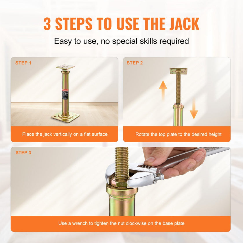 VEVOR 4PCS Adjustable Floor Jack Post House Floor Leveling Lift 11.6