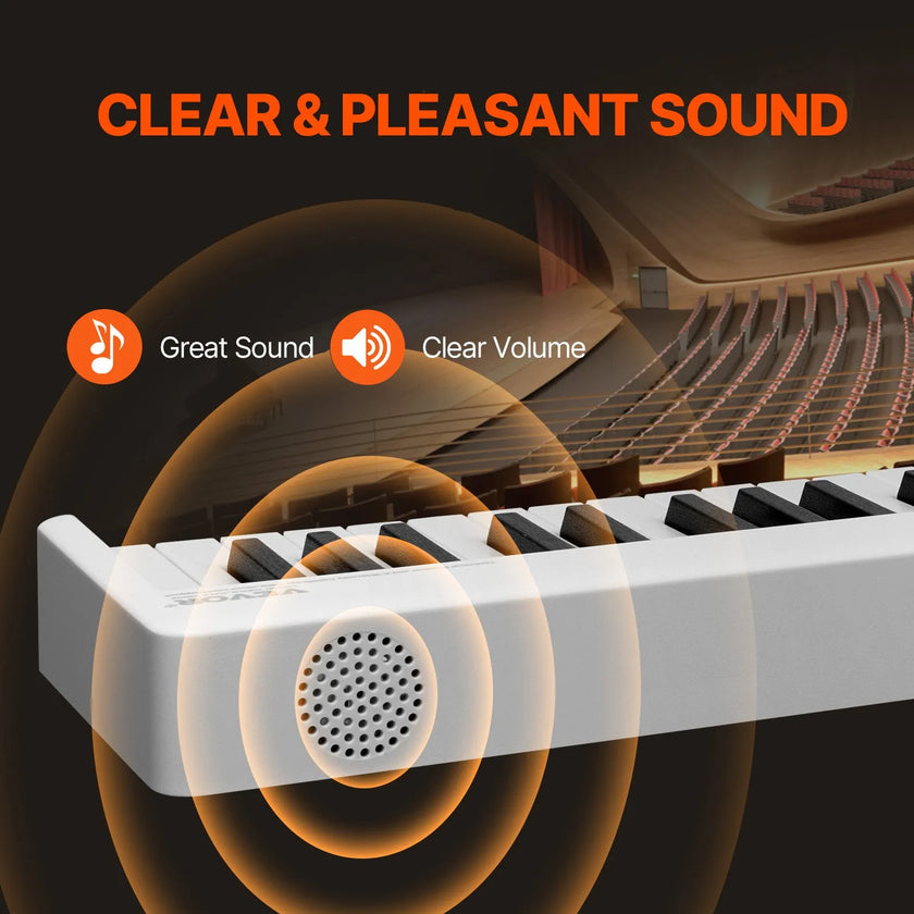 VEVOR 88 Key Folding Keyboard Piano Portable Foldable Piano Bluetooth MIDI White
