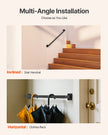 VEVOR 3ft Wall Mounted Stair Handrail Black Iron 250lbs Load Square Tube