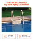 VEVOR 4-Step Taupe Pool Ladder of 2 Handrails Supports 400 lb for 48-54 In Pools