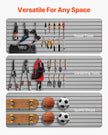VEVOR 8 x 4 ft Slat Wall Paneling PVC Grey Garage Slatwall with Accessories