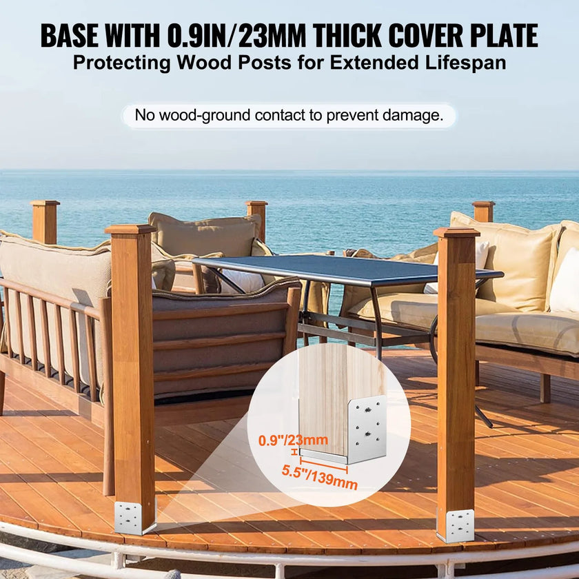 VEVOR 10Pcs 6x6 Concrete Deck Post Anchor Base Adjustable Metal Bracket Base