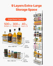 VEVOR 9-Tier Over the Door Pantry Organizer Hanging Storage Rack Adjustable
