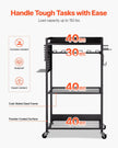 VEVOR 4-tier Tool Organizer Cart on Wheels 150 lbs Garage Cart for Workshop