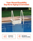 VEVOR 4-Step White Pool Ladder of 2 Handrails Supports 400 lb for 48-54 In Pools