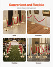 VEVOR 8 Pcs Gold Stanchion Post 6 Red Velvet Ropes Sand Injection Hollow Base