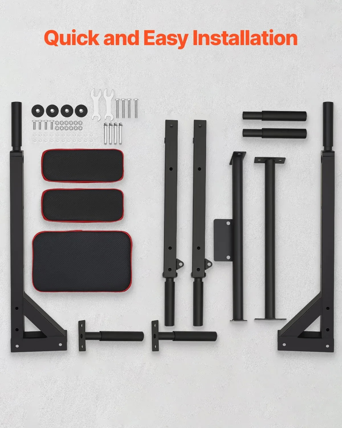 VEVOR Multifunctional Pull Up Bar Wall Mounted Chin Up Bar Dip Station Home Gym