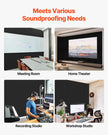 VEVOR 5 Pack Acoustic Wall Panels 47.2 x 23.6 x 0.4 inch Self-Adhesive Black