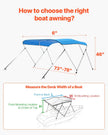 VEVOR 3 Bow Boat Bimini Tops 72