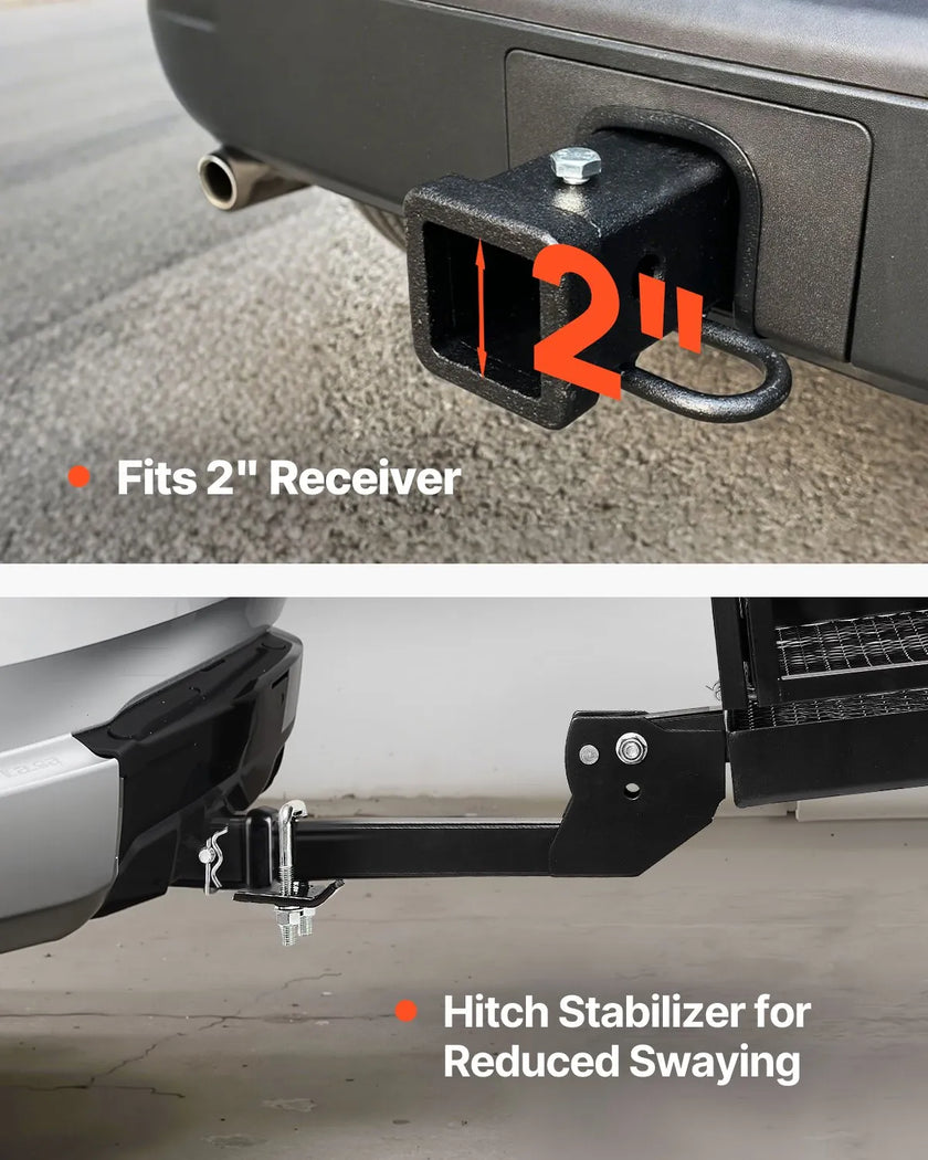VEVOR 500 lbs Hitch Cargo Carrier Folding Hitch Cargo Carrier for 2