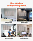 VEVOR 4 PCS Acoustic Wall Panels 2 in Thick 23.6 x 11.8 in Self-adhesive Camel