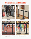 VEVOR 8 Pcs Stanchion Post with 4 Retractable Belts & 2 Sign Holders Hollow Base