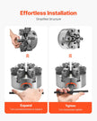 VEVOR 6 in 6-Jaw Self-Centering Lathe Chuck with D1-4 Cam Lock Backing Plate