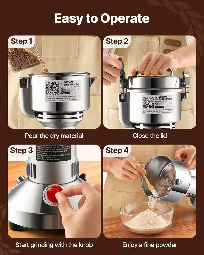 VEVOR 550g Commercial Spice Grinder Electric Grain Mill Grinder High Speed