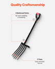 VEVOR 5 Tines Garden Fork Metal Handle 41 in Spading Pitchfork Y Grip Heavy Duty